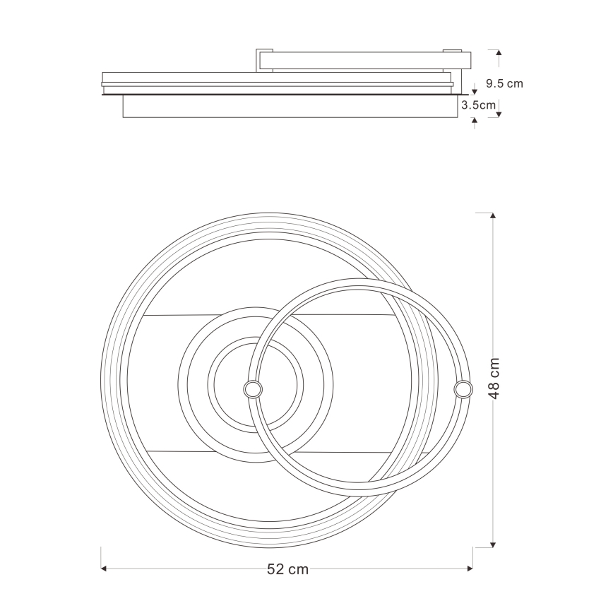 Globo 48459-46 - Plafonnier LED dimmable ANI LED/46W/230V 2700-6000K 48x52 cm + télécommande