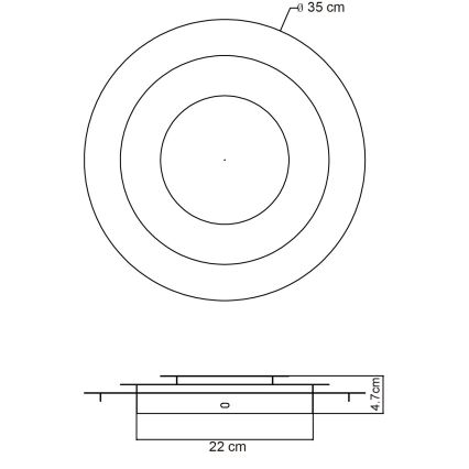 Globo - Plafonnier LED/24W/230V 3000K Ø 35 cm doré