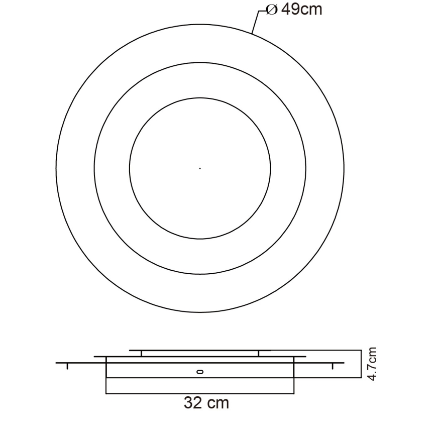 Globo - Plafonnier LED 40 W, 230 V, 3000 K, Ø 49 cm, finition dorée