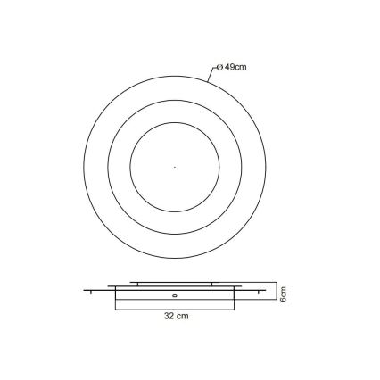 Globo - Plafonnier LED, 40 W, 230 V, 3000 K, Ø 49 cm, argenté