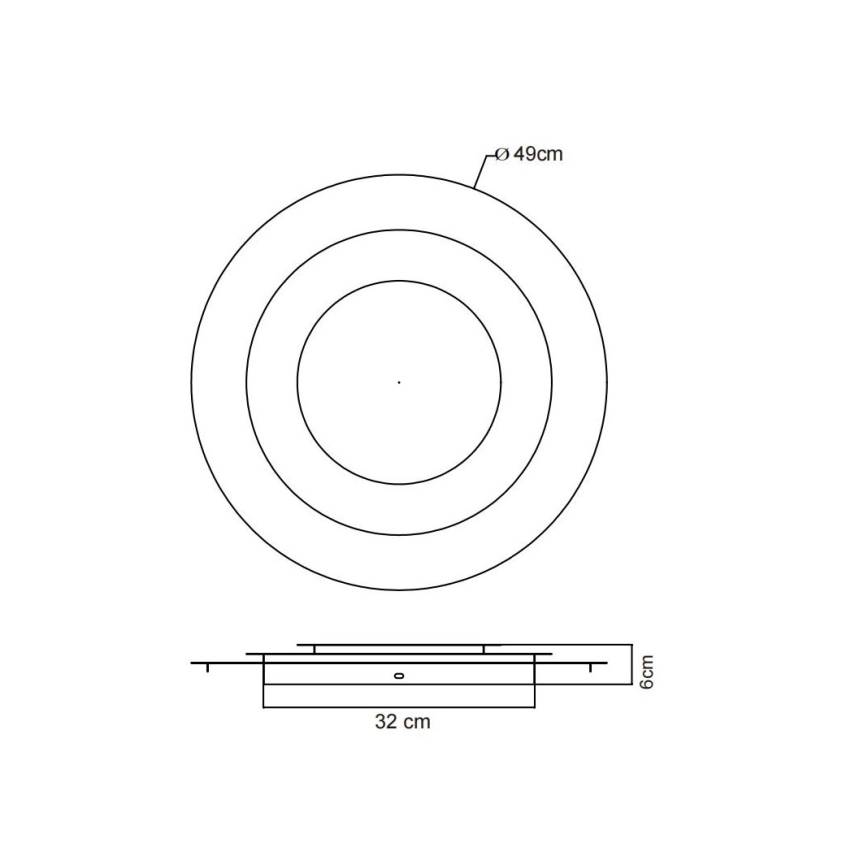 Globo - Plafonnier LED, 40 W, 230 V, 3000 K, Ø 49 cm, argenté