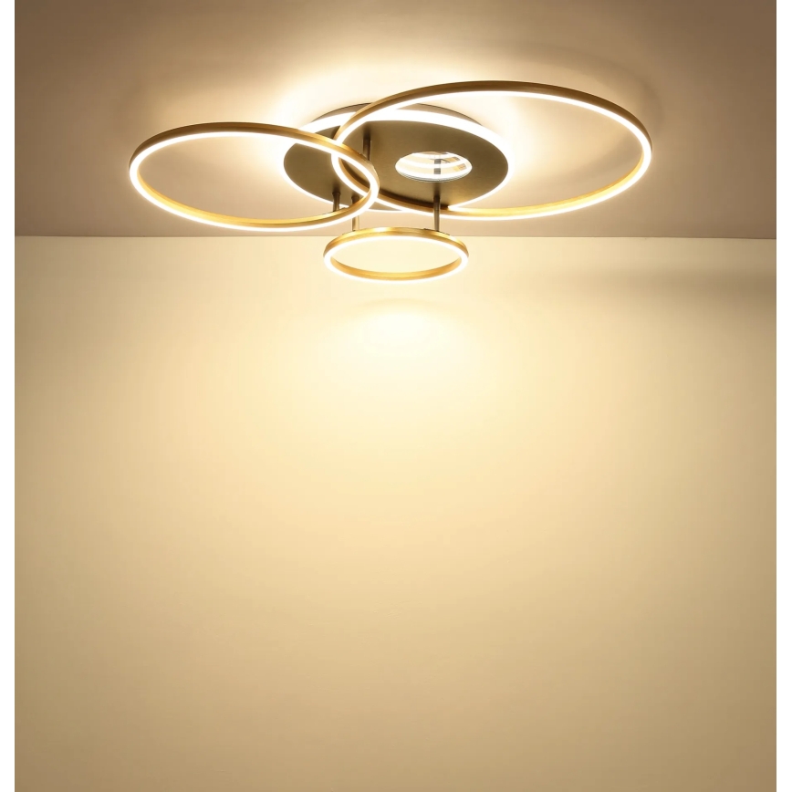 Globo - Plafonnier LED dimmable LED/54W/230V 2700-6500K 90x70 cm anthracite/doré + télécommande