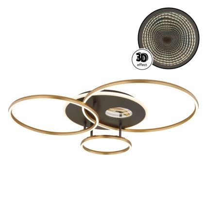 Globo - Plafonnier LED dimmable LED/54W/230V 2700-6500K 90x70 cm anthracite/doré + télécommande