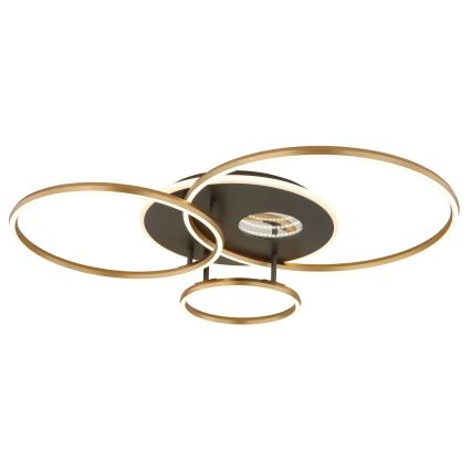 Globo - Plafonnier LED dimmable LED/54W/230V 2700-6500K 90x70 cm anthracite/doré + télécommande