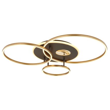 Globo - Plafonnier LED dimmable LED/54W/230V 2700-6500K 90x70 cm anthracite/doré + télécommande