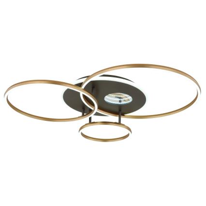 Globo - Plafonnier LED dimmable LED/54W/230V 2700-6500K 90x70 cm anthracite/doré + télécommande