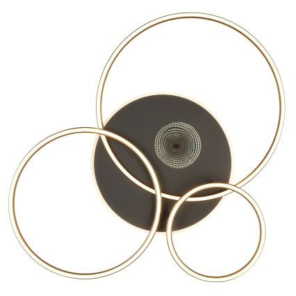 Globo - Plafonnier LED dimmable LED/54W/230V 2700-6500K 90x70 cm anthracite/doré + télécommande