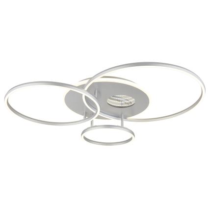 Globo - Plafonnier LED dimmable LED/54W/230V 2700-6500K 90x70 cm argenté + télécommande