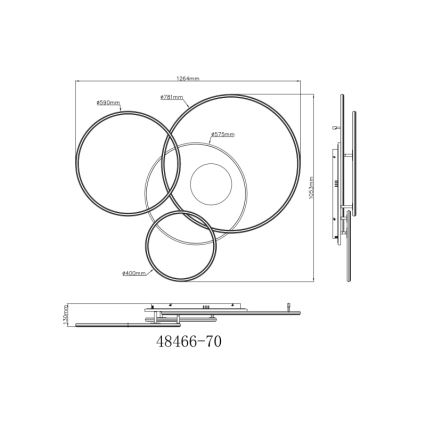 Globo - Plafonnier LED dimmable LED/70W/230V 2700-6500K doré + télécommande