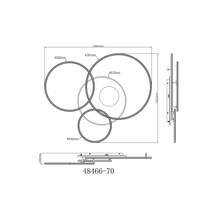 Globo - Plafonnier LED dimmable LED/70W/230V 2700-6500K doré + télécommande
