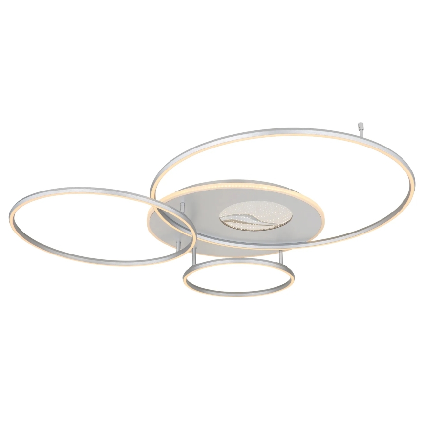 Globo – Plafonnier LED dimmable 70 W, 230 V, 2700–6500 K, Wi‑Fi Tuya, chrome mat + télécommande