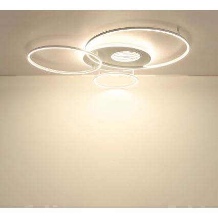 Globo - Plafonnier LED dimmable 70 W / 230 V, 2700–6500 K, 105 x 26,5 cm, blanc + télécommande