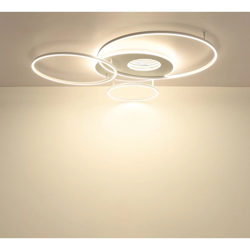 Globo - Plafonnier LED dimmable 70 W / 230 V, 2700–6500 K, 105 x 26,5 cm, blanc + télécommande