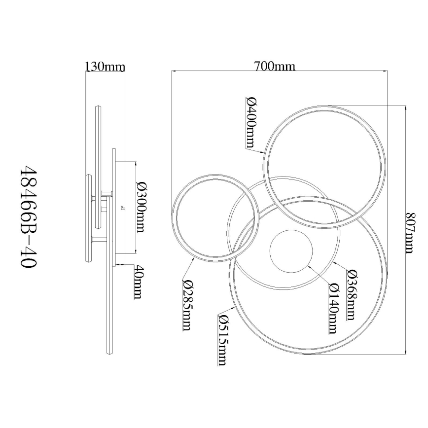 Globo - Plafonnier LED dimmable LED/40W/230V 2700-6500K 70x80,7 cm + télécommande