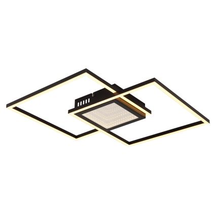 Globo - Plafonnier LED dimmable/32W/230V 2700-6500K 42,6x42,6 cm noir + télécommande