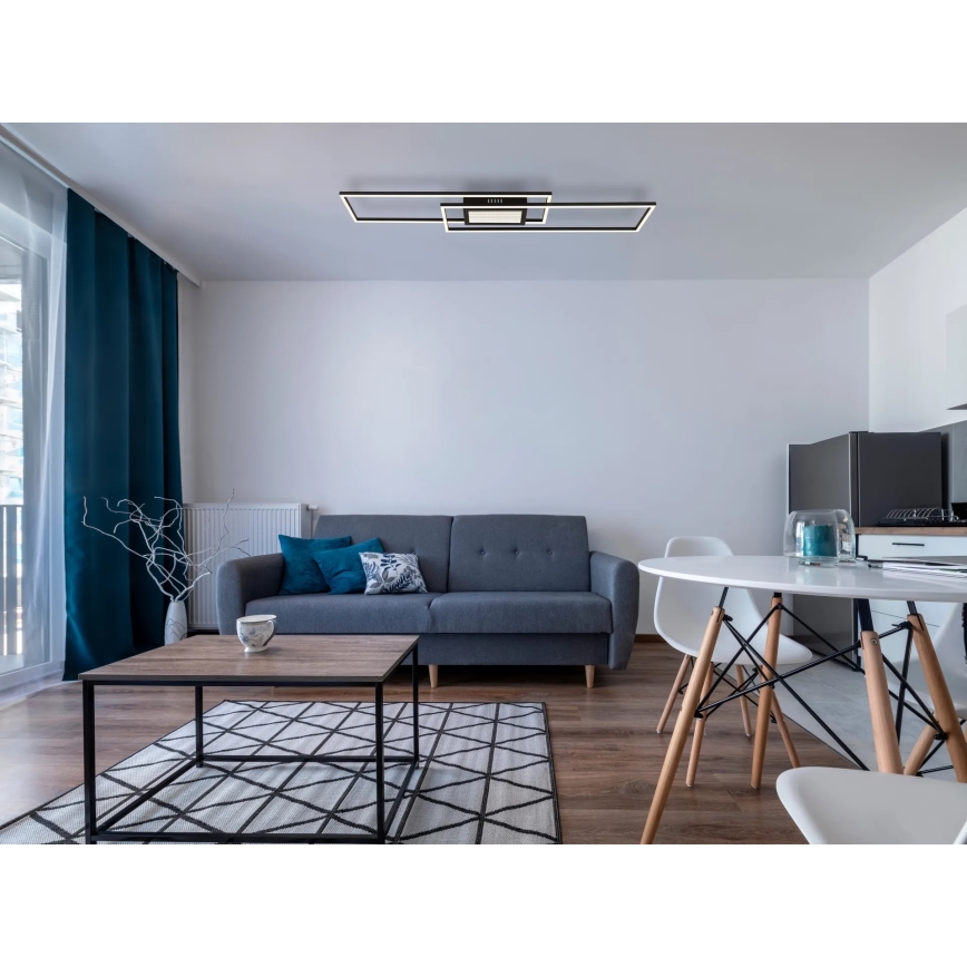 Globo - Plafonnier LED dimmable LED/42W/230V 2700-6500K 19,6x96 cm noir + télécommande