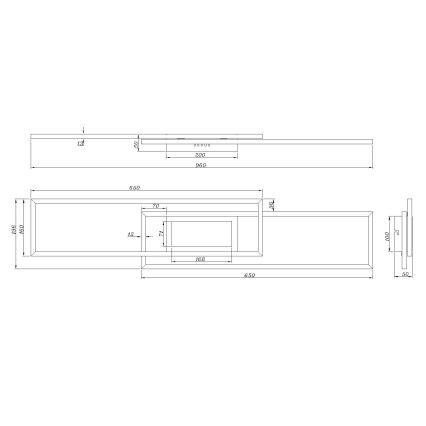 Globo - Plafonnier LED dimmable LED/42W/230V 2700-6500K 19,6x96 cm noir + télécommande
