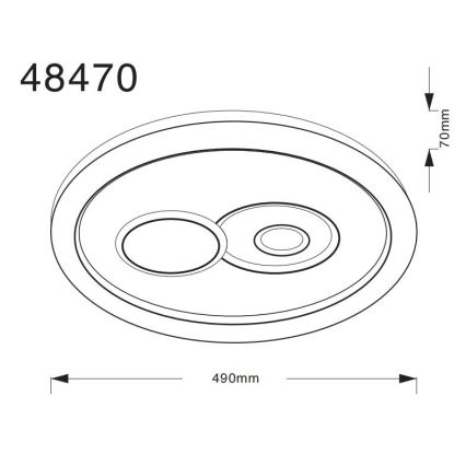 Globo - Plafonnier LED, 36W, 230V, 3000/4000/6500K, Ø 49 cm
