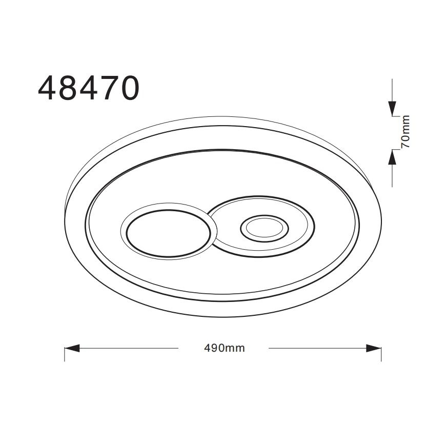 Globo - Plafonnier LED, 36W, 230V, 3000/4000/6500K, Ø 49 cm
