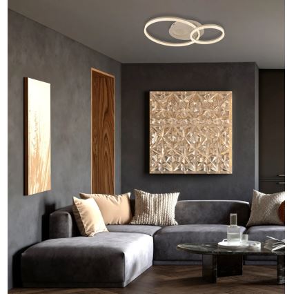 Globo - Plafonnier LED, 30W, 230V, 3000K, 70x50 cm, beige