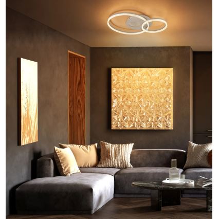 Globo - Plafonnier LED, 30W, 230V, 3000K, 70x50 cm, beige