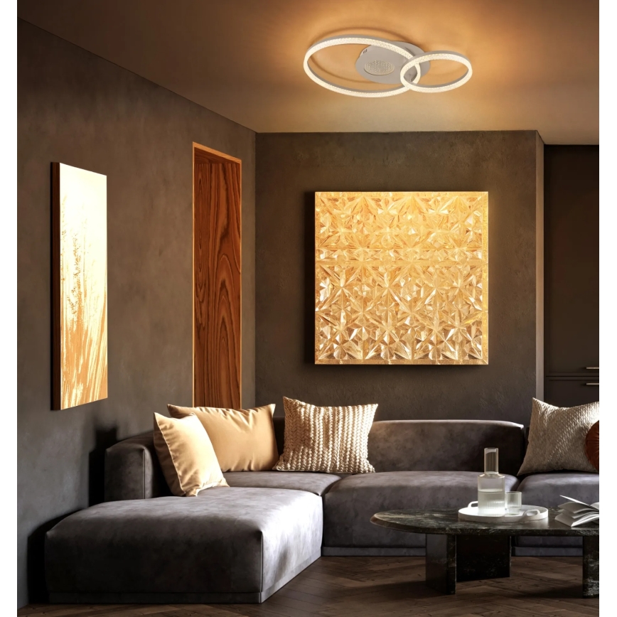 Globo - Plafonnier LED, 30W, 230V, 3000K, 70x50 cm, beige