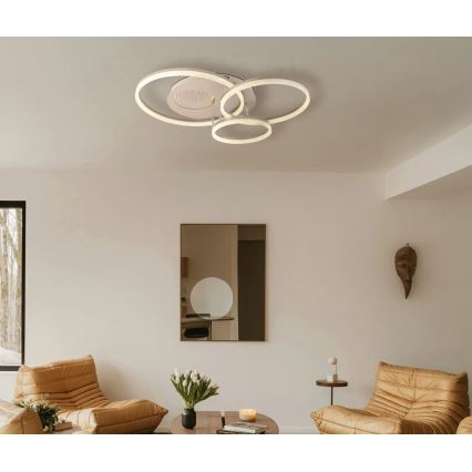 Globo - Plafonnier LED 40 W / 230 V / 3000 K, 78 x 60 cm, beige