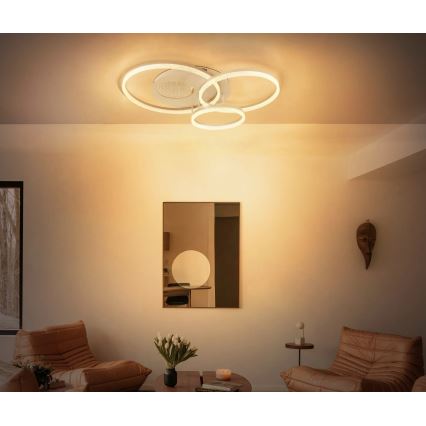 Globo - Plafonnier LED 40 W / 230 V / 3000 K, 78 x 60 cm, beige