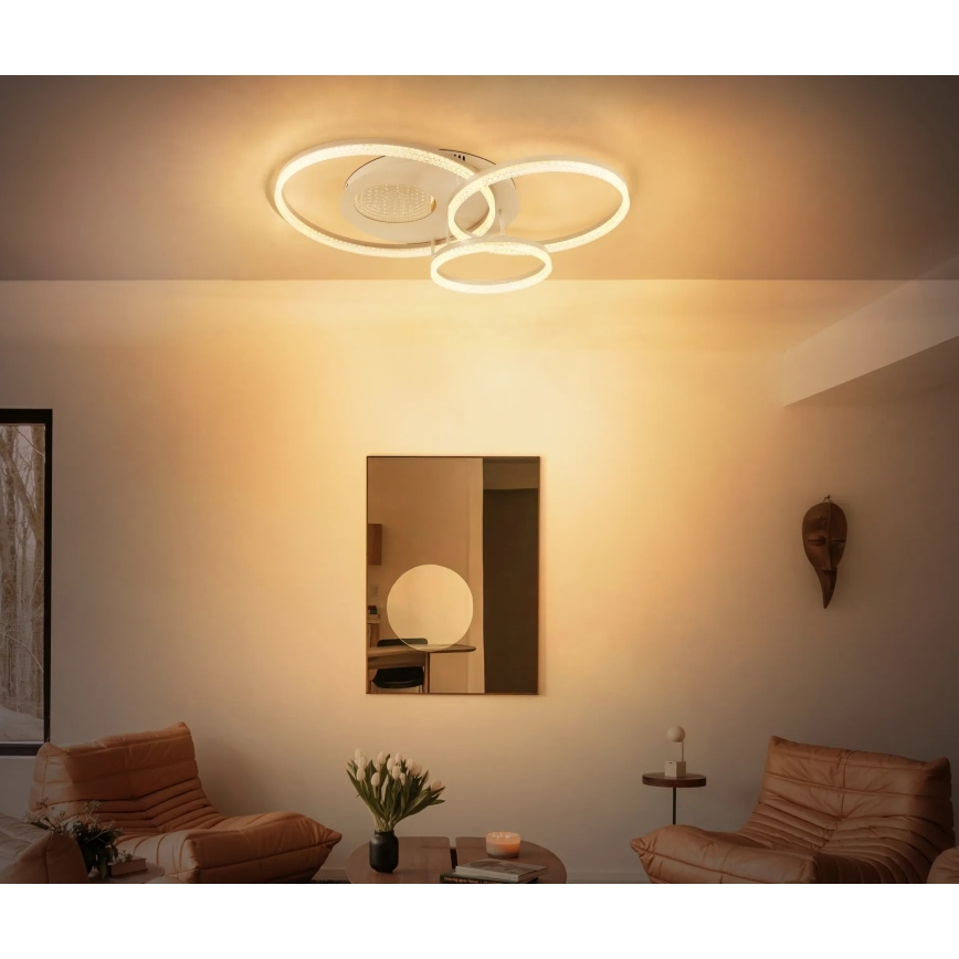Globo - Plafonnier LED 40 W / 230 V / 3000 K, 78 x 60 cm, beige