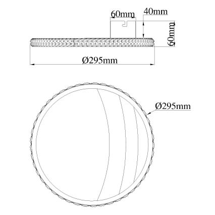 Globo - Plafonnier LED/12W/230V 3000/4000/6000K Ø 29,5 cm, doré