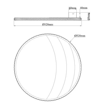 Globo - Plafonnier LED/40W/230V 3000/4000/6000K pr. 52 cm doré