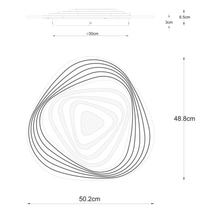 Globo - Plafonnier LED dimmable LED/40W/230V 3000-6500K 50,2x48,8 cm Wi-Fi Tuya + télécommande