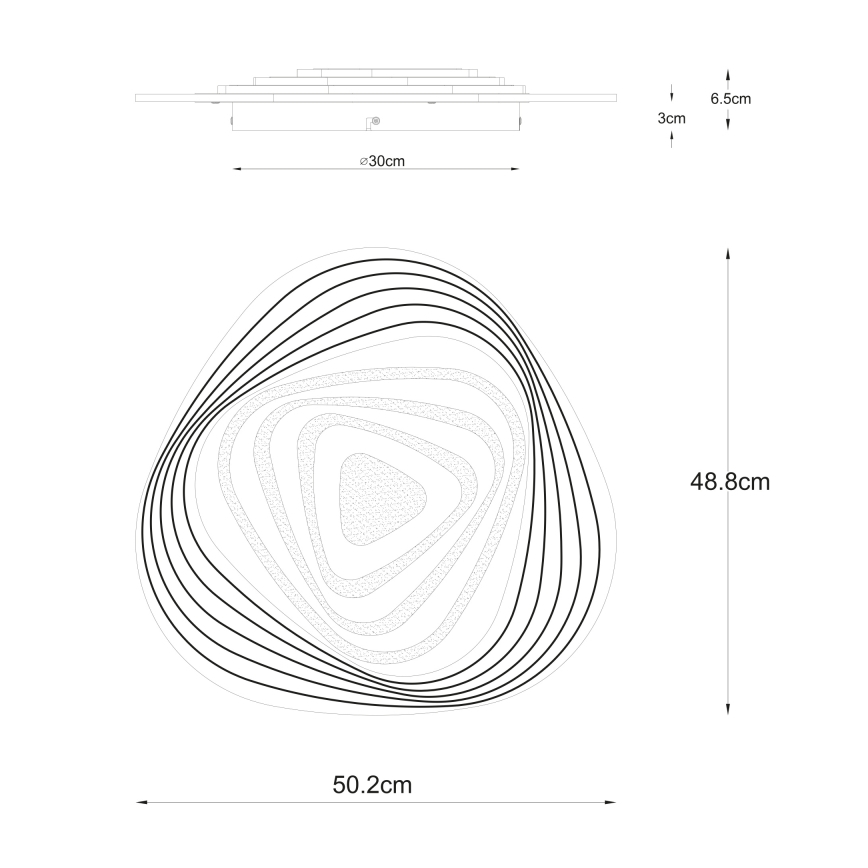 Globo - Plafonnier LED dimmable LED/40W/230V 3000-6500K 50,2x48,8 cm Wi-Fi Tuya + télécommande