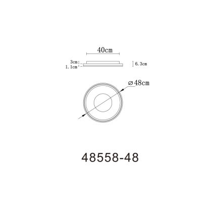 Globo - Plafonnier à intensité variable LED/48W/230V 2700-6000K d. 48 cm + Télécommande