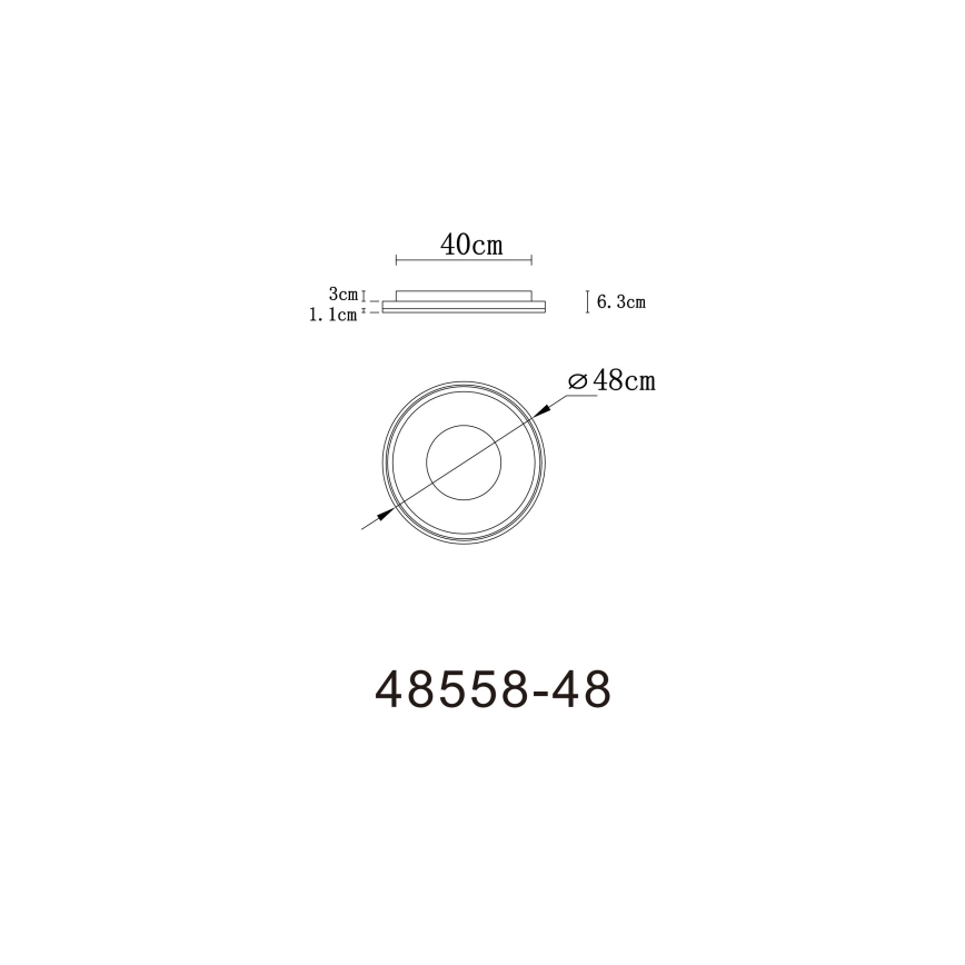 Globo - Plafonnier à intensité variable LED/48W/230V 2700-6000K d. 48 cm + Télécommande