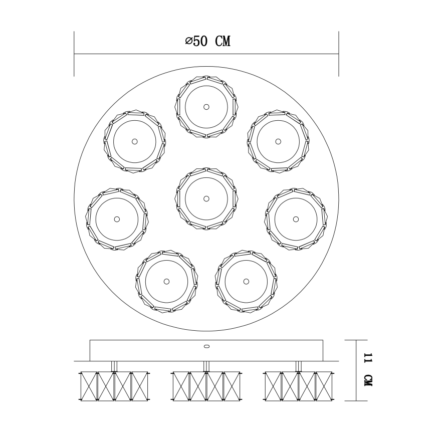 Globo - Plafonnier à intensité variable LED/64W/230V 4000K d. 50 cm