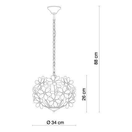Globo 5133 - Lustre sur chaine JULIANA 1xE27/60W/230V