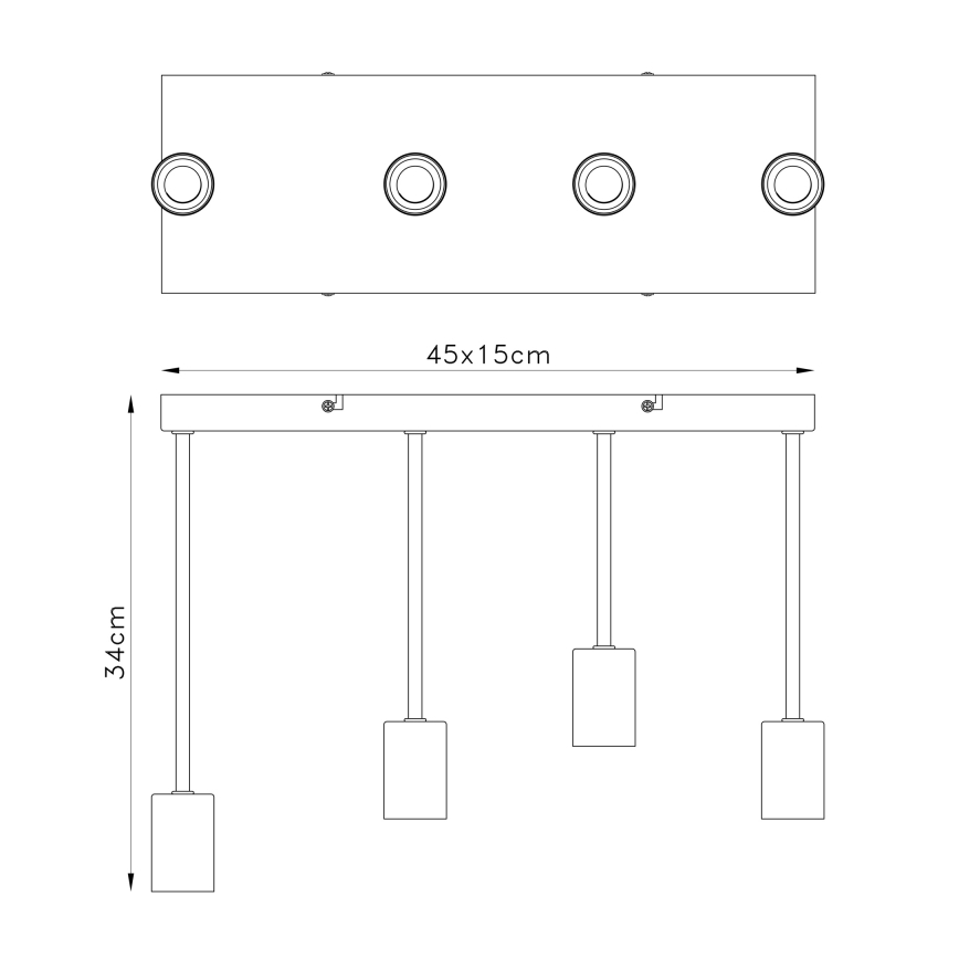 Globo - Suspension filaire 4xE27/60W/230V