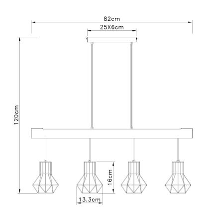 Globo - Suspension filaire 4xE27/40W/230V