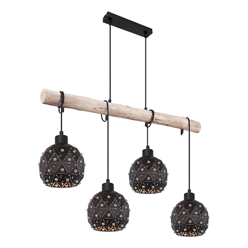Globo 54029-4H - Suspension sur câble JODIE 4xE27/40W/230V beige/noir