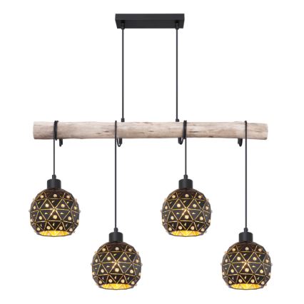 Globo 54029-4H - Suspension sur câble JODIE 4xE27/40W/230V beige/noir