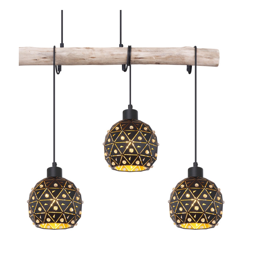Globo 54029-4H - Suspension sur câble JODIE 4xE27/40W/230V beige/noir