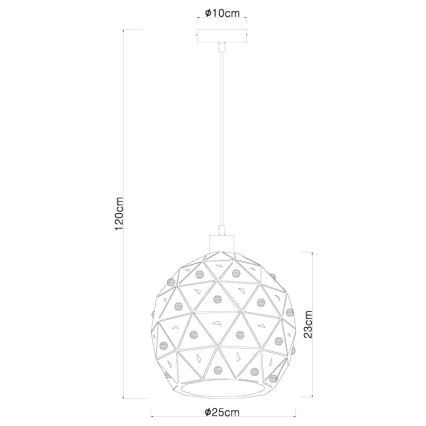 Globo 54029H - Suspension filaire JODIE 1xE27/60W/230V d. 25 cm