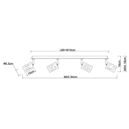 Globo - Spot 4xE27/60W/230V