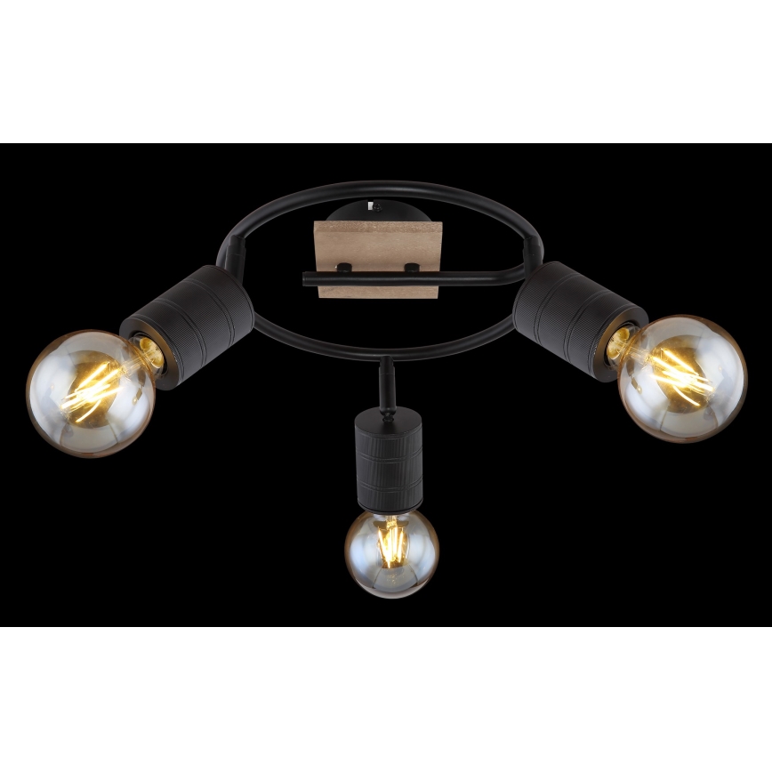 Globo - Spot 3xE27/60W/230V peuplier