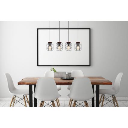 Globo - Suspension sur câble 4xE27/40W/230V