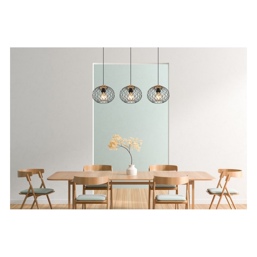 Globo - Suspension filaire 3xE27/60W/230V