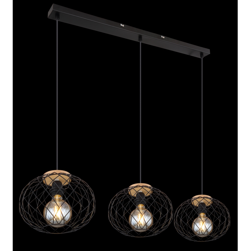Globo - Suspension filaire 3xE27/60W/230V