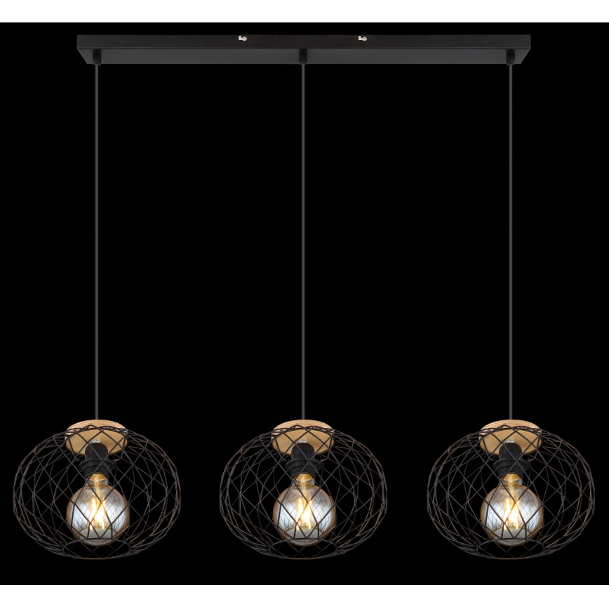 Globo - Suspension filaire 3xE27/60W/230V