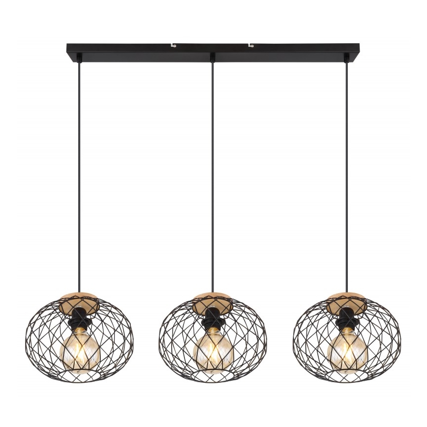 Globo - Suspension filaire 3xE27/60W/230V